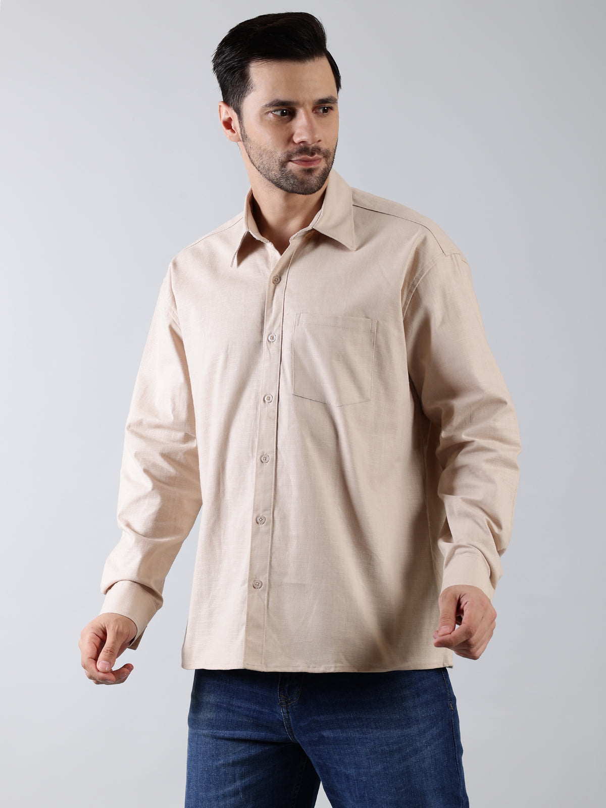 Urban Trendy Solid Cotton Shirt