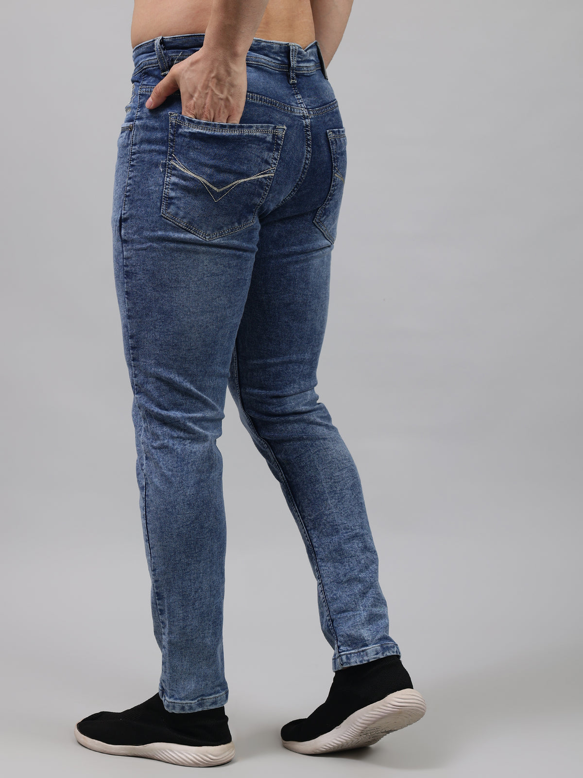 Dark Wash Stretch Denim Men's Jeans