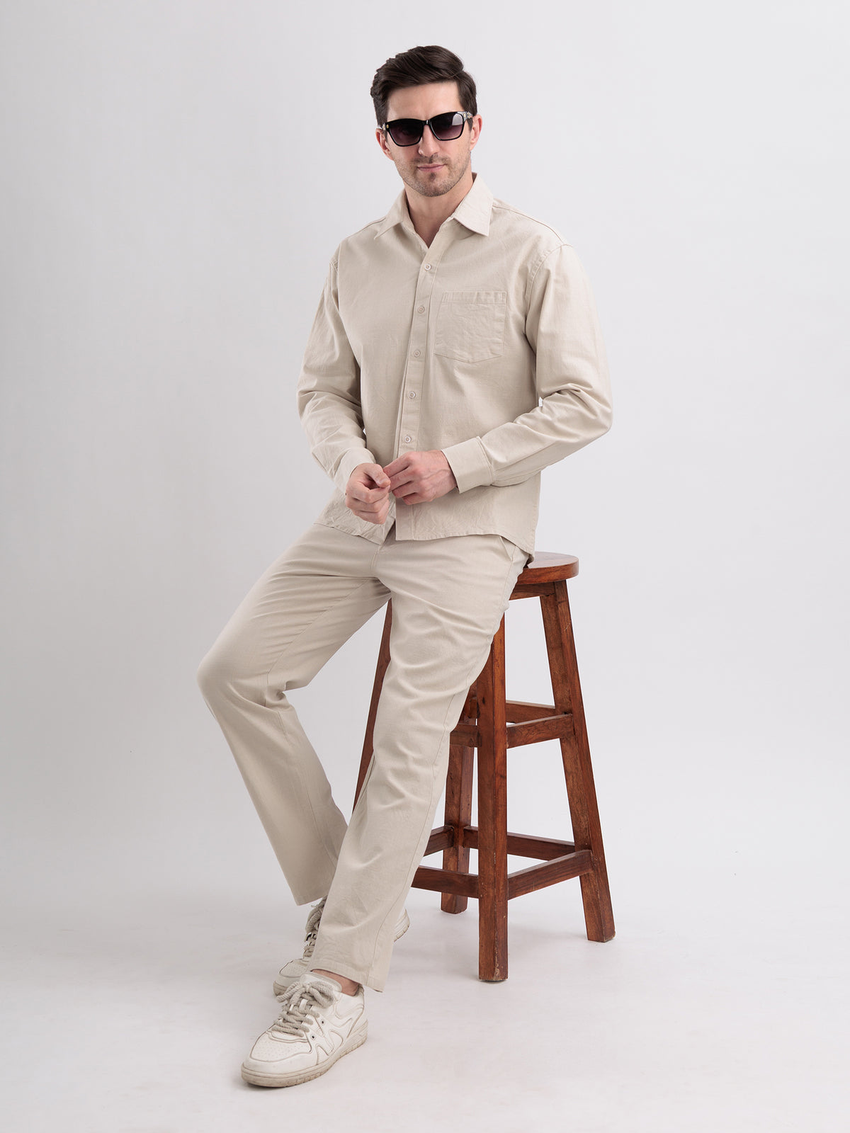 Beige Breeze Linen Co-ord Set