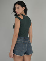 Bold Contrast Solid Crop Top