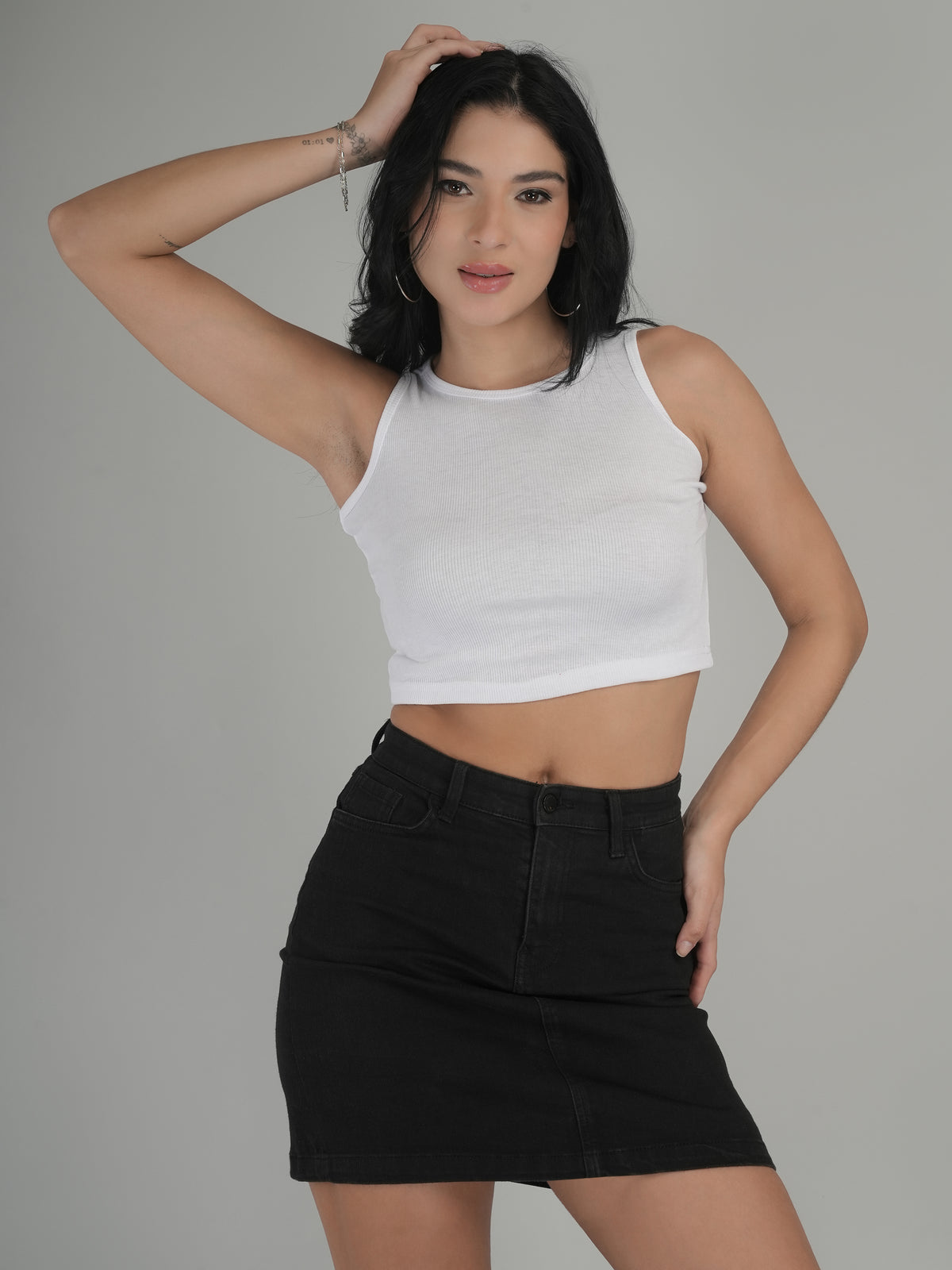 Monochrome Magic Solid Crop Top
