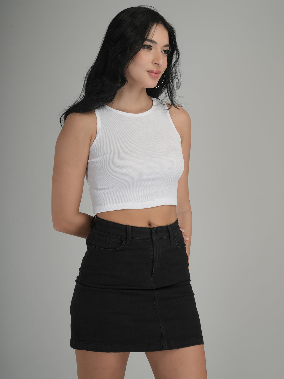 Monochrome Magic Solid Crop Top