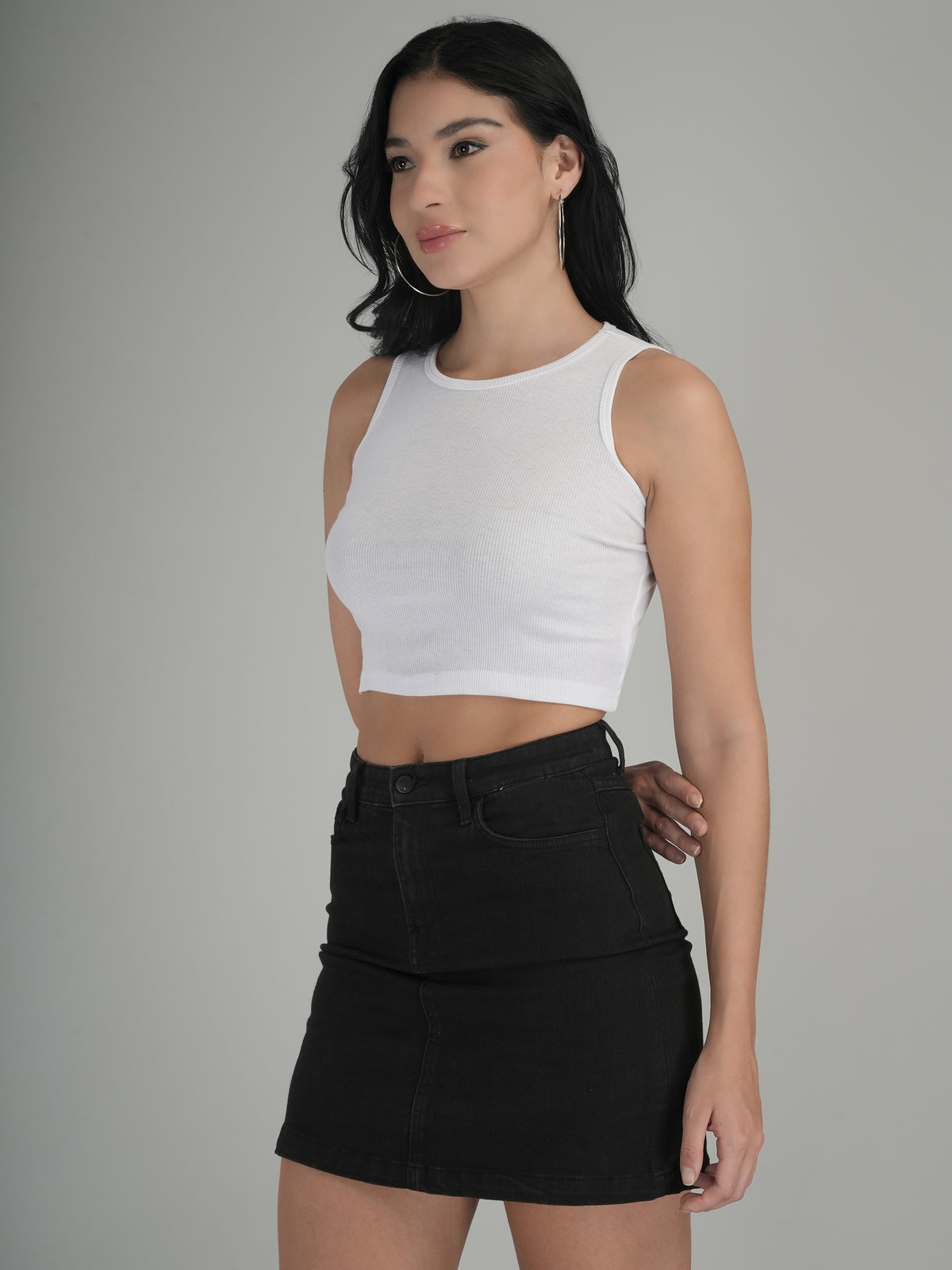 Monochrome Magic Solid Crop Top