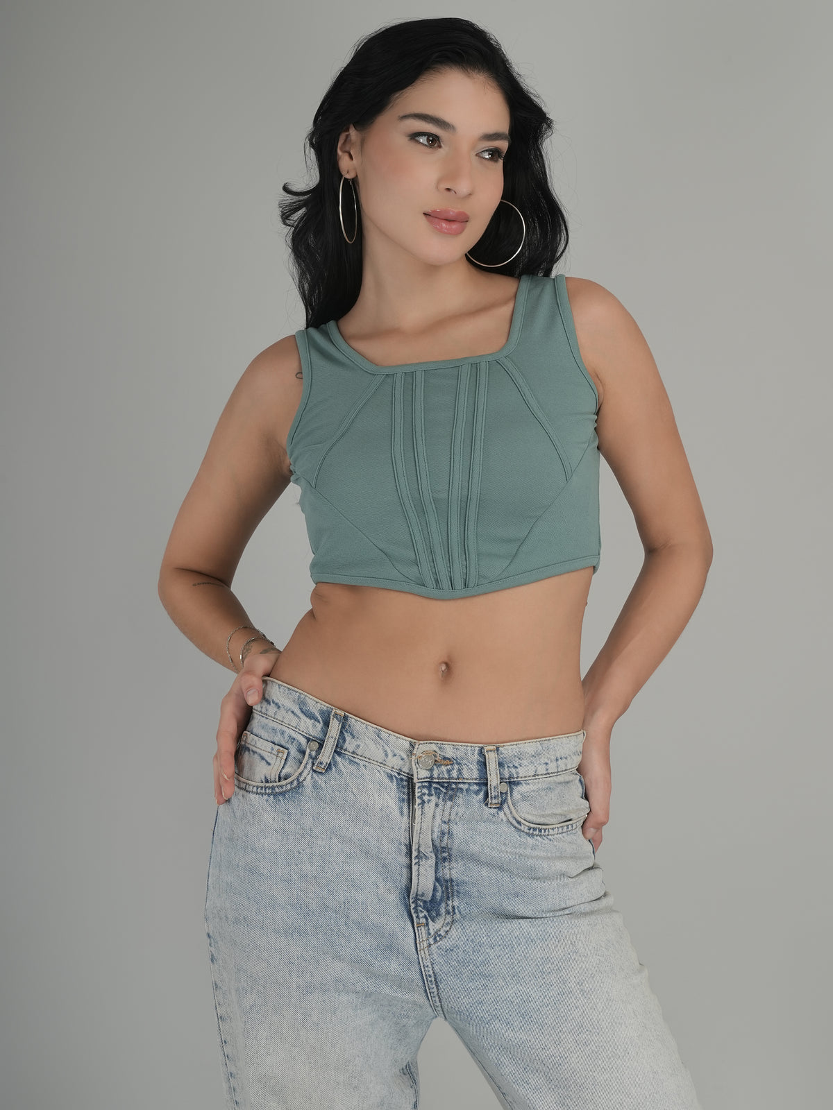 Classic Fit Solid Crop Top
