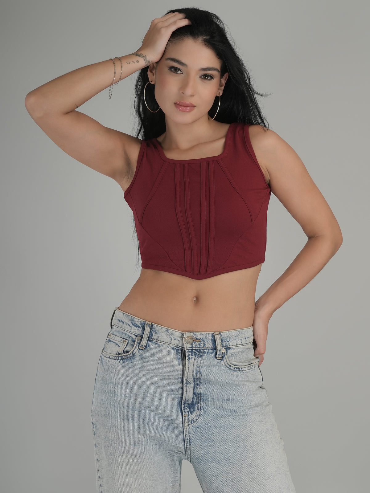 Vibrant Pulse Solid Crop Top