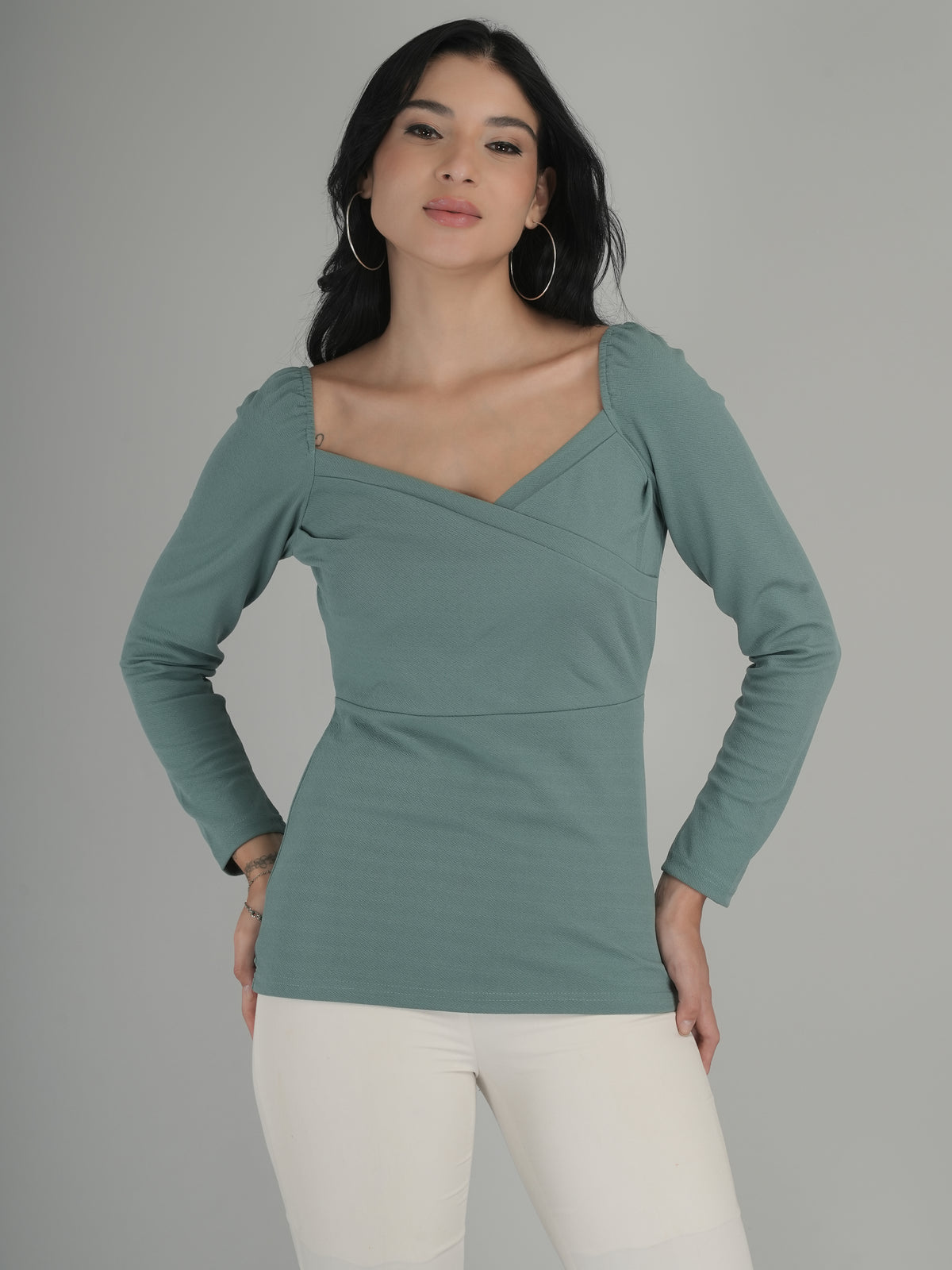 Elegant Hue Solid Crop Top