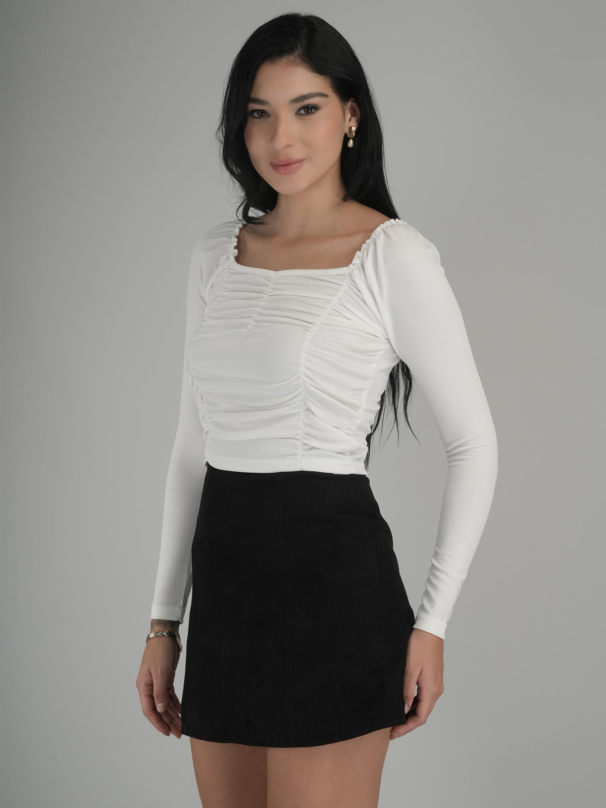 Vivid Charm Solid Crop Top