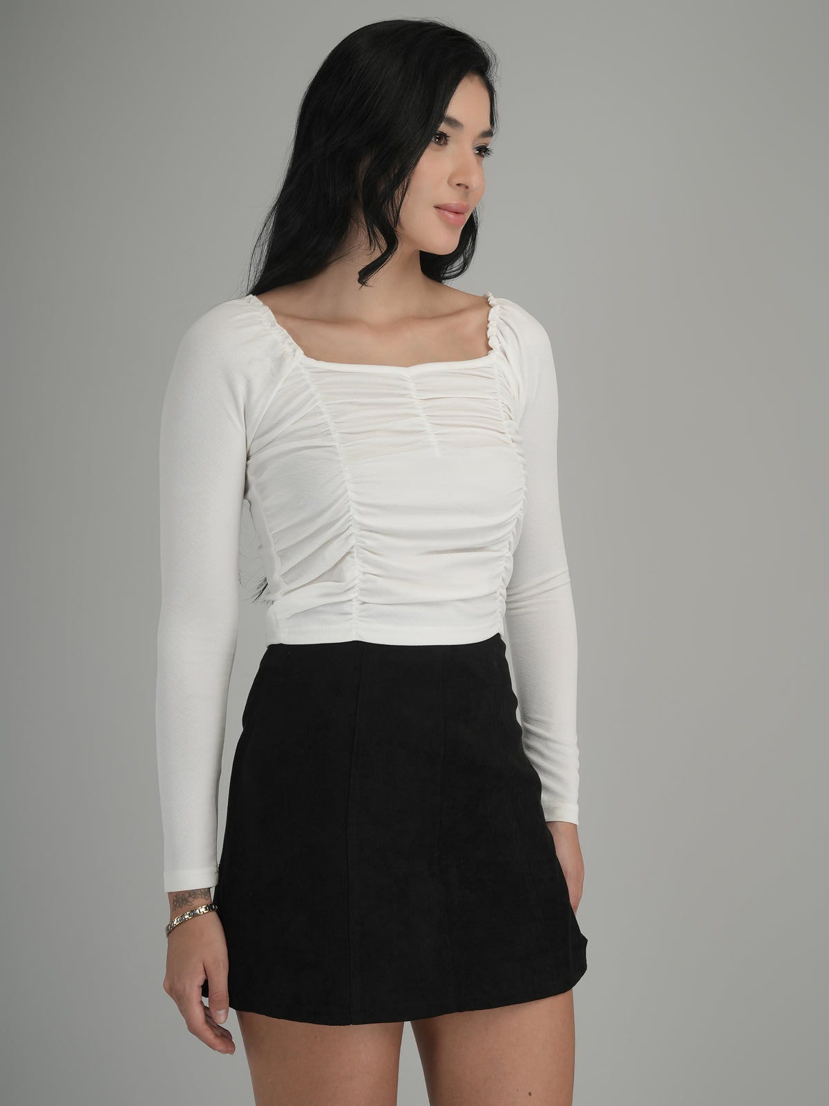 Vivid Charm Solid Crop Top