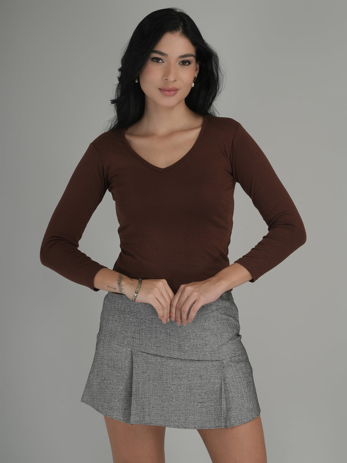 Vintage Dark Solid Crop Top