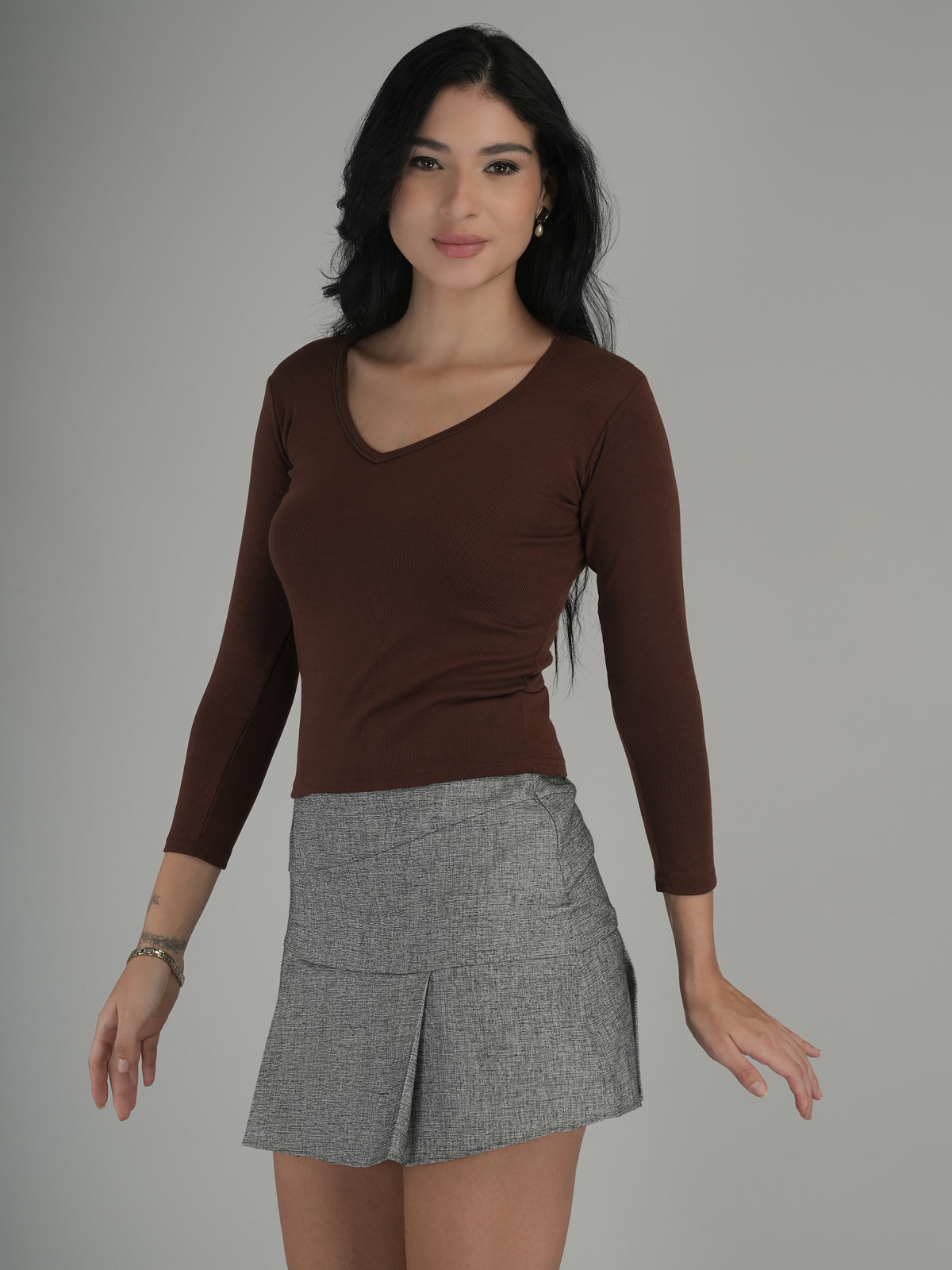 Vintage Dark Solid Crop Top