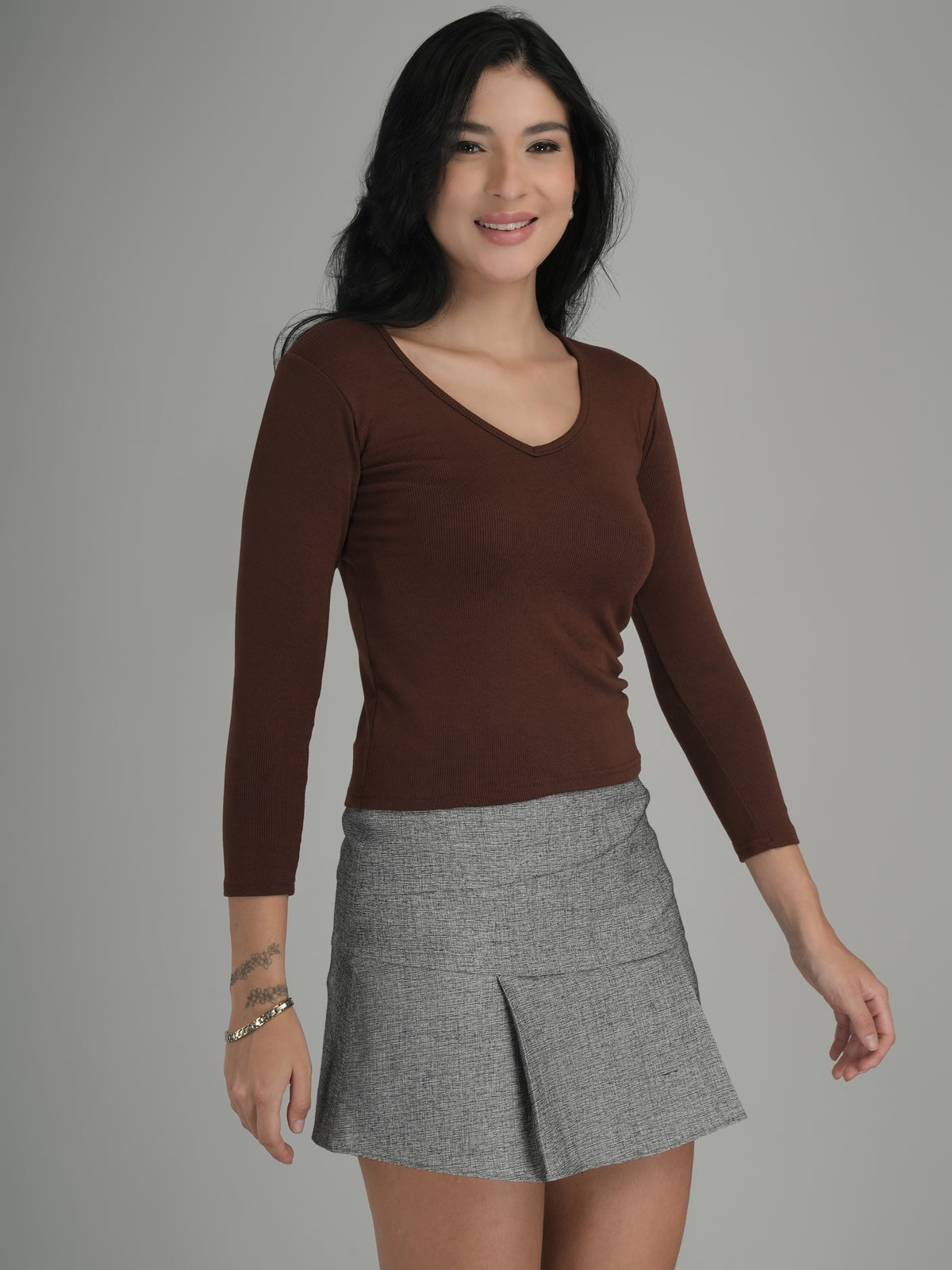 Vintage Dark Solid Crop Top