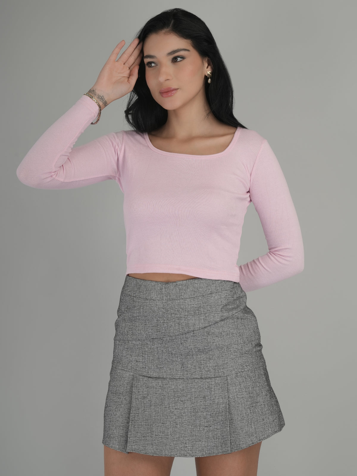 Relaxed Fit Solid Crop Top