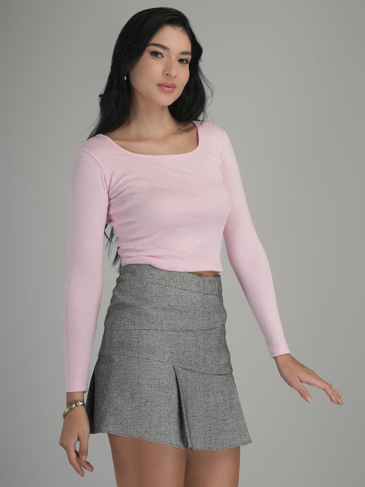 Relaxed Fit Solid Crop Top
