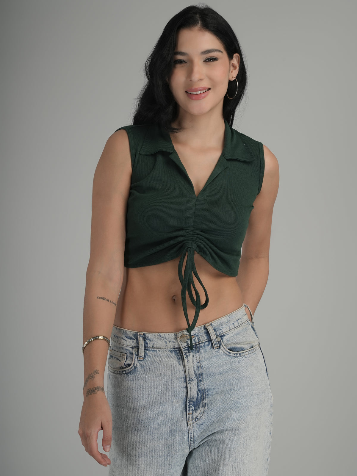 Relaxed Charm Solid Crop Top