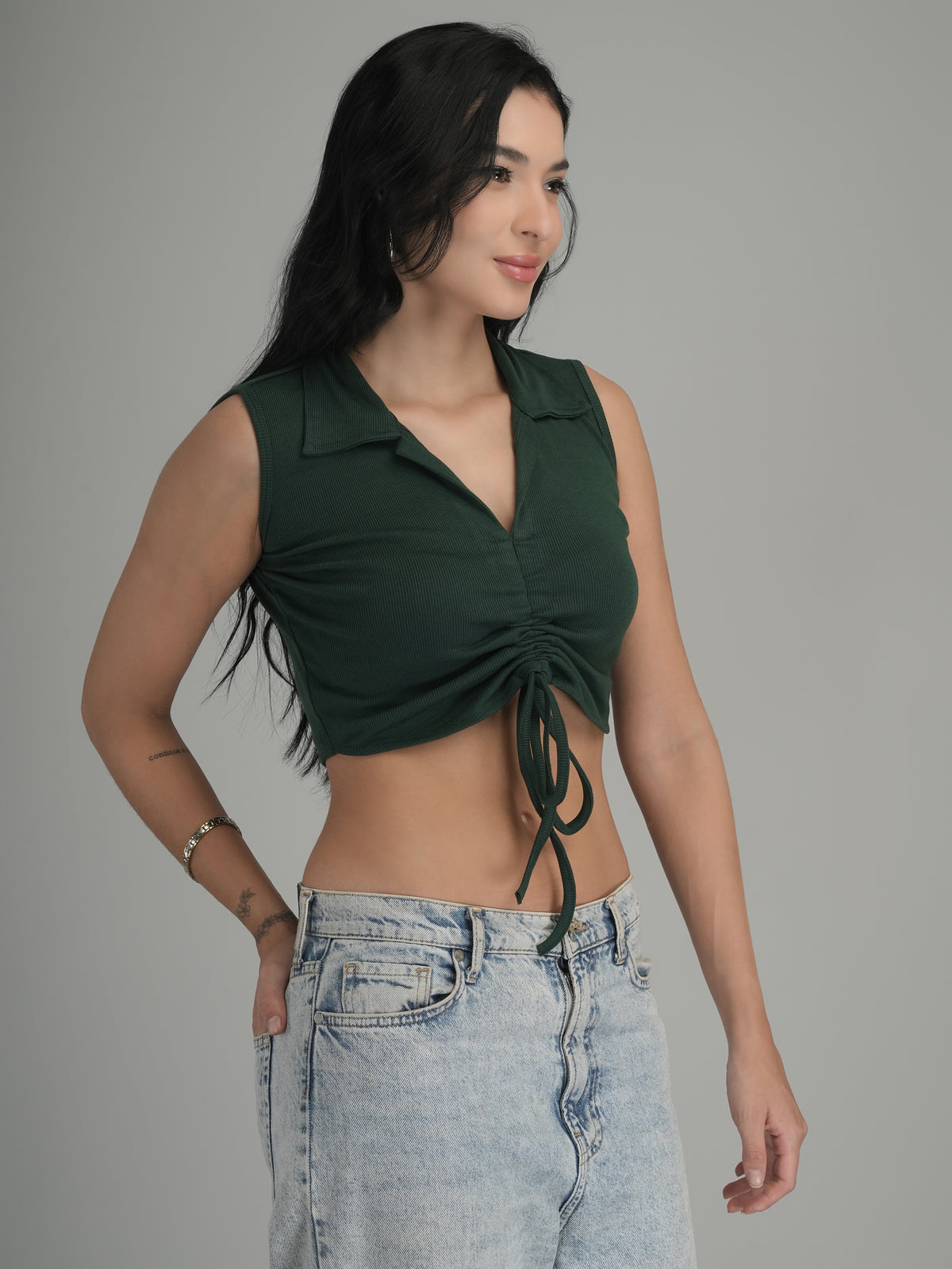 Relaxed Charm Solid Crop Top