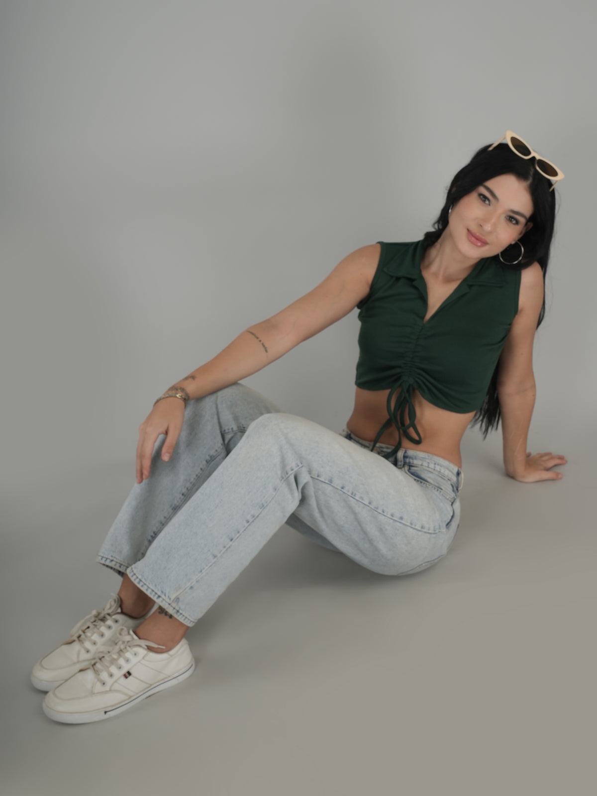 Relaxed Charm Solid Crop Top