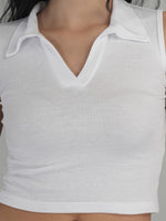 Timeless White Solid Crop Top