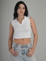 Timeless White Solid Crop Top