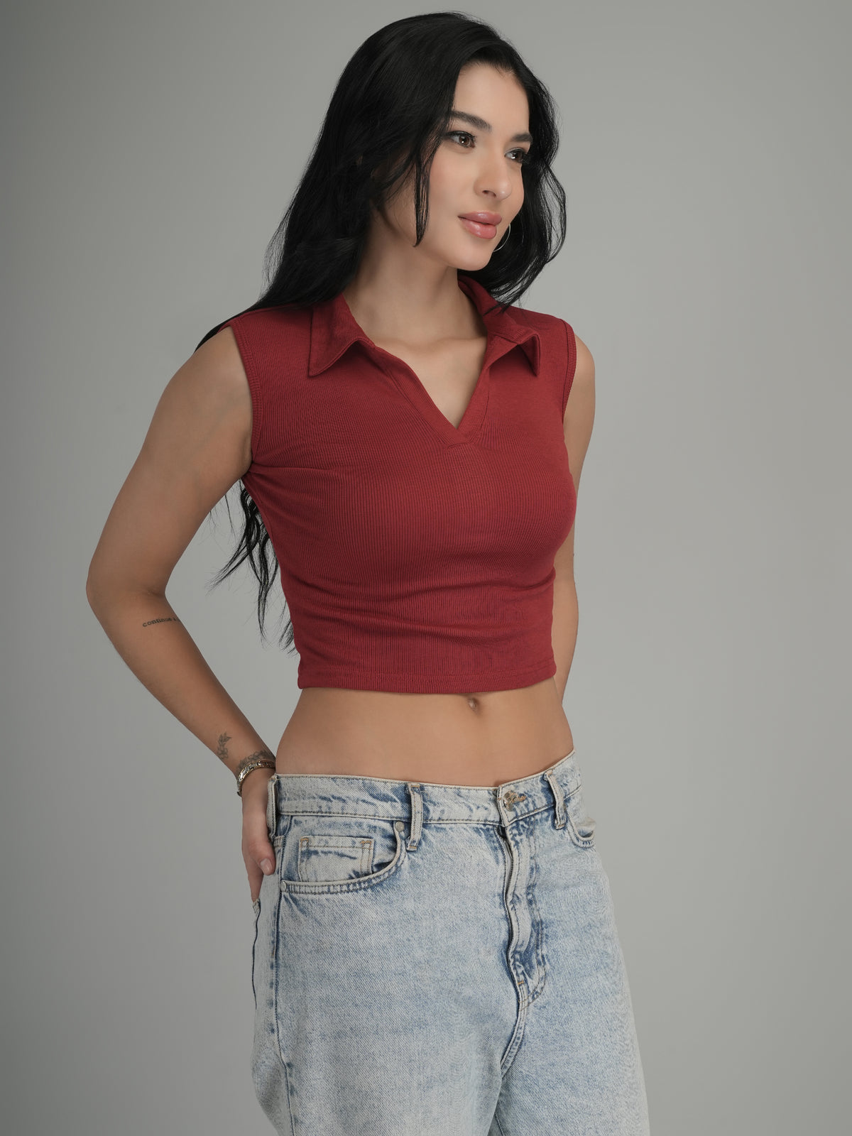 Sunny Glow Solid Crop Top