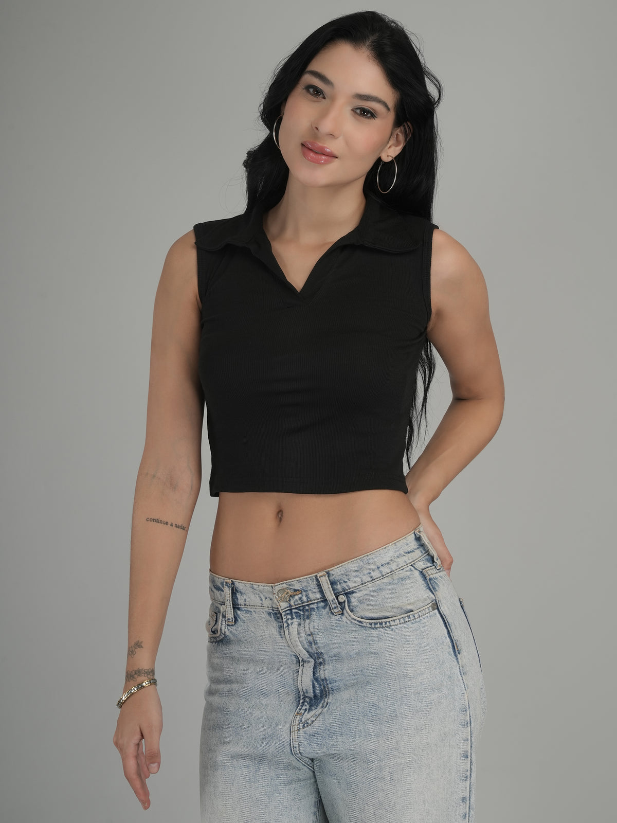 Athleisure Solid Crop Top