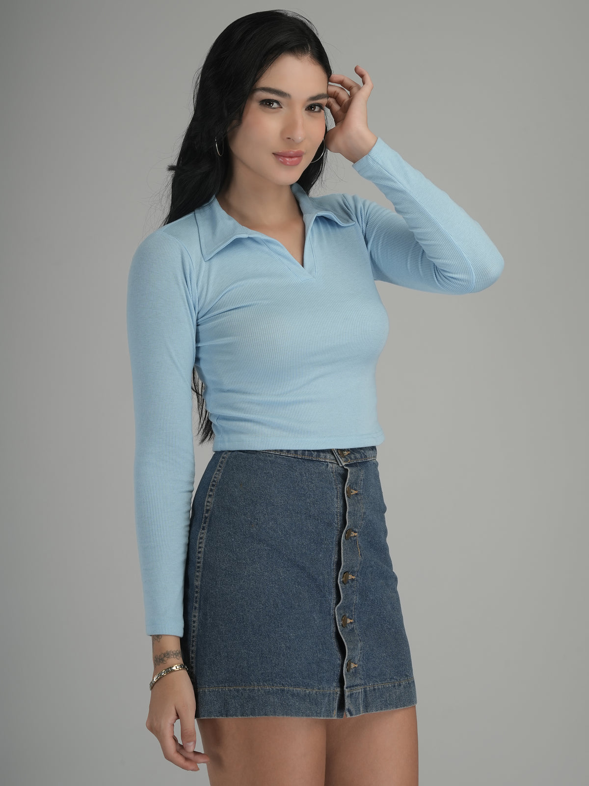 Chic Evening Solid Crop Top