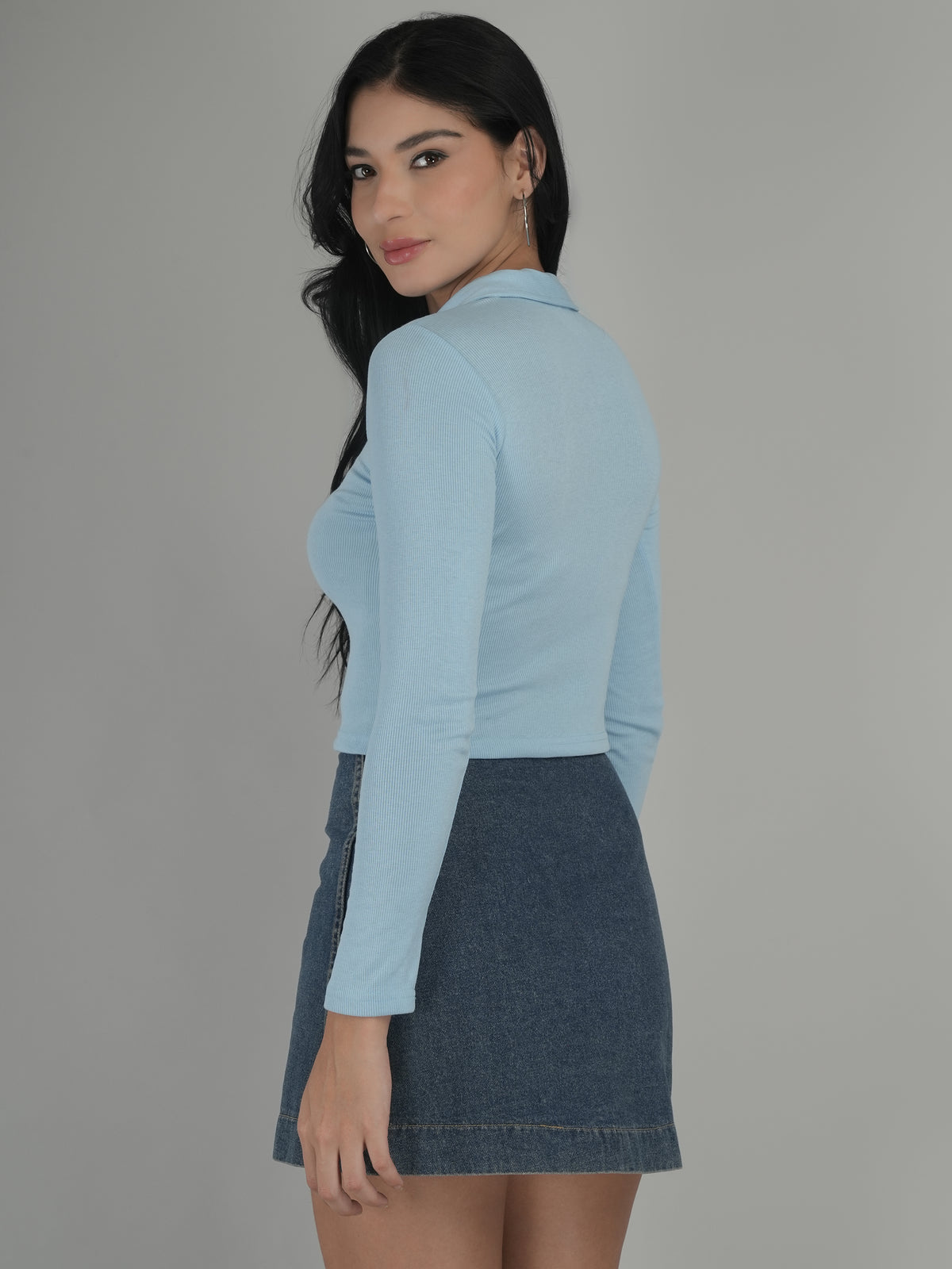 Chic Evening Solid Crop Top