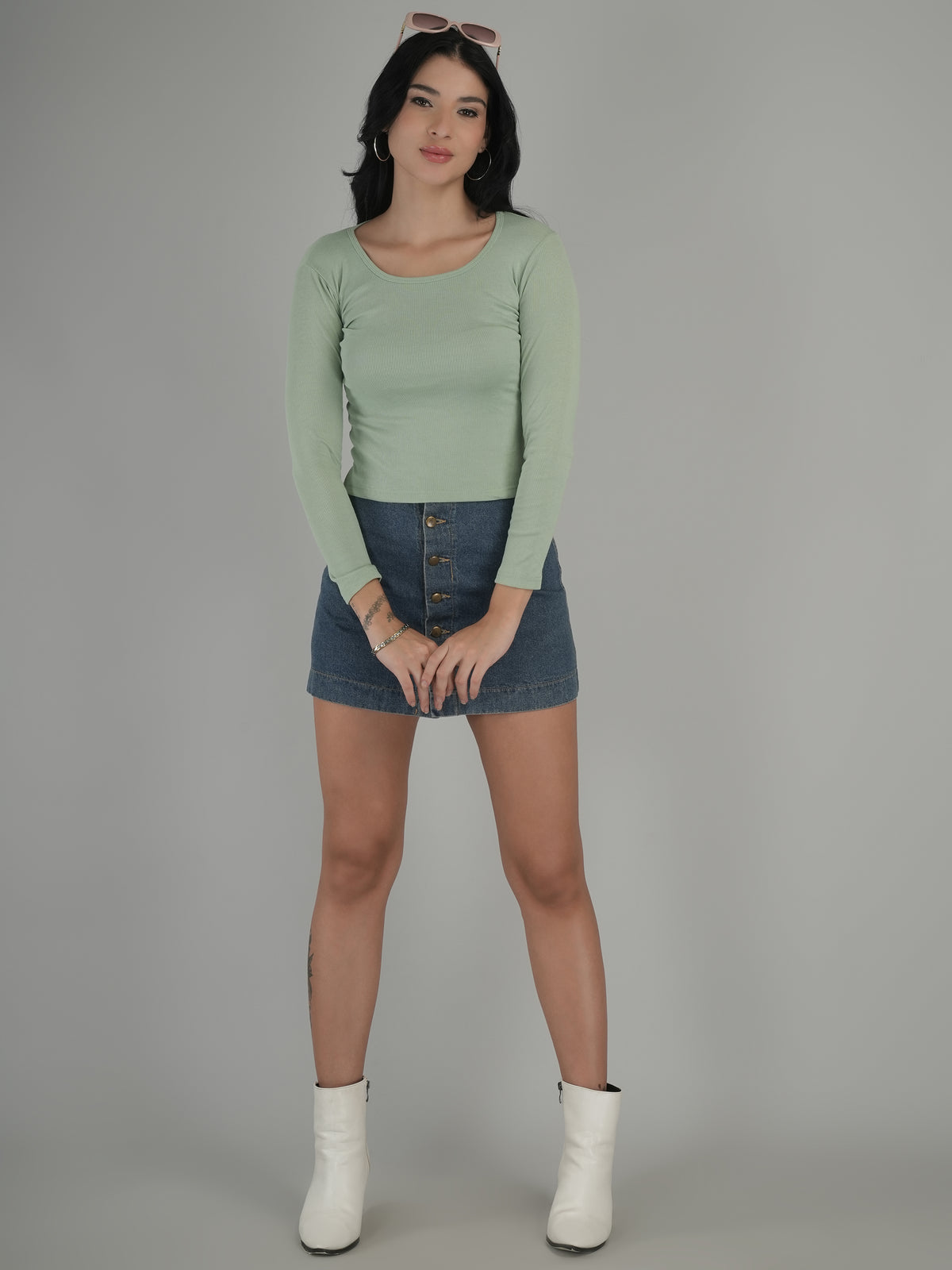 Sporty Vibe Solid Crop Top