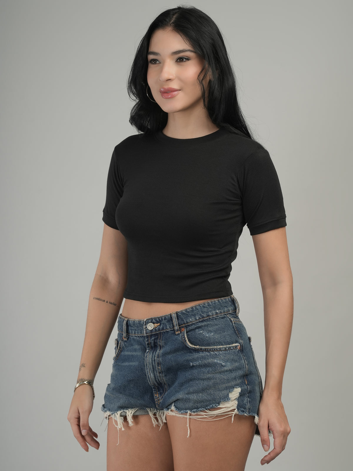Trendy Twist Solid Crop Top