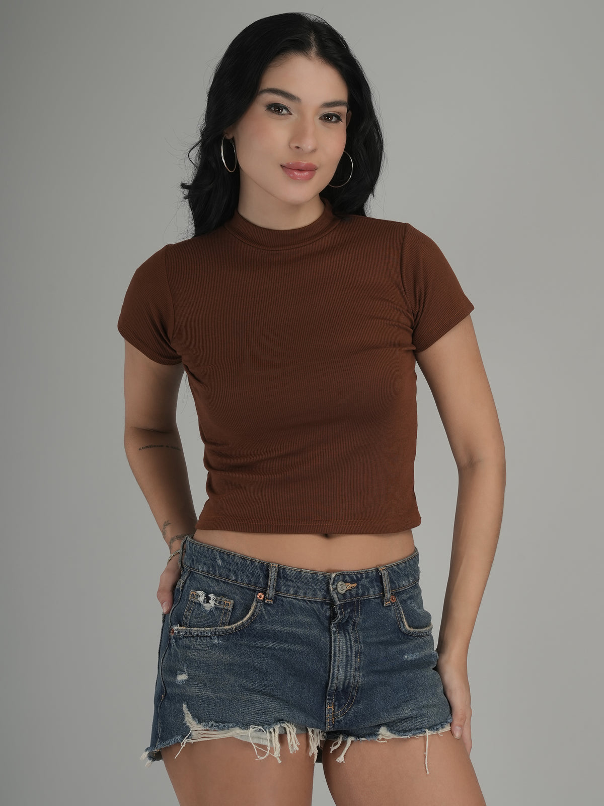 Playful Pop Solid Crop Top