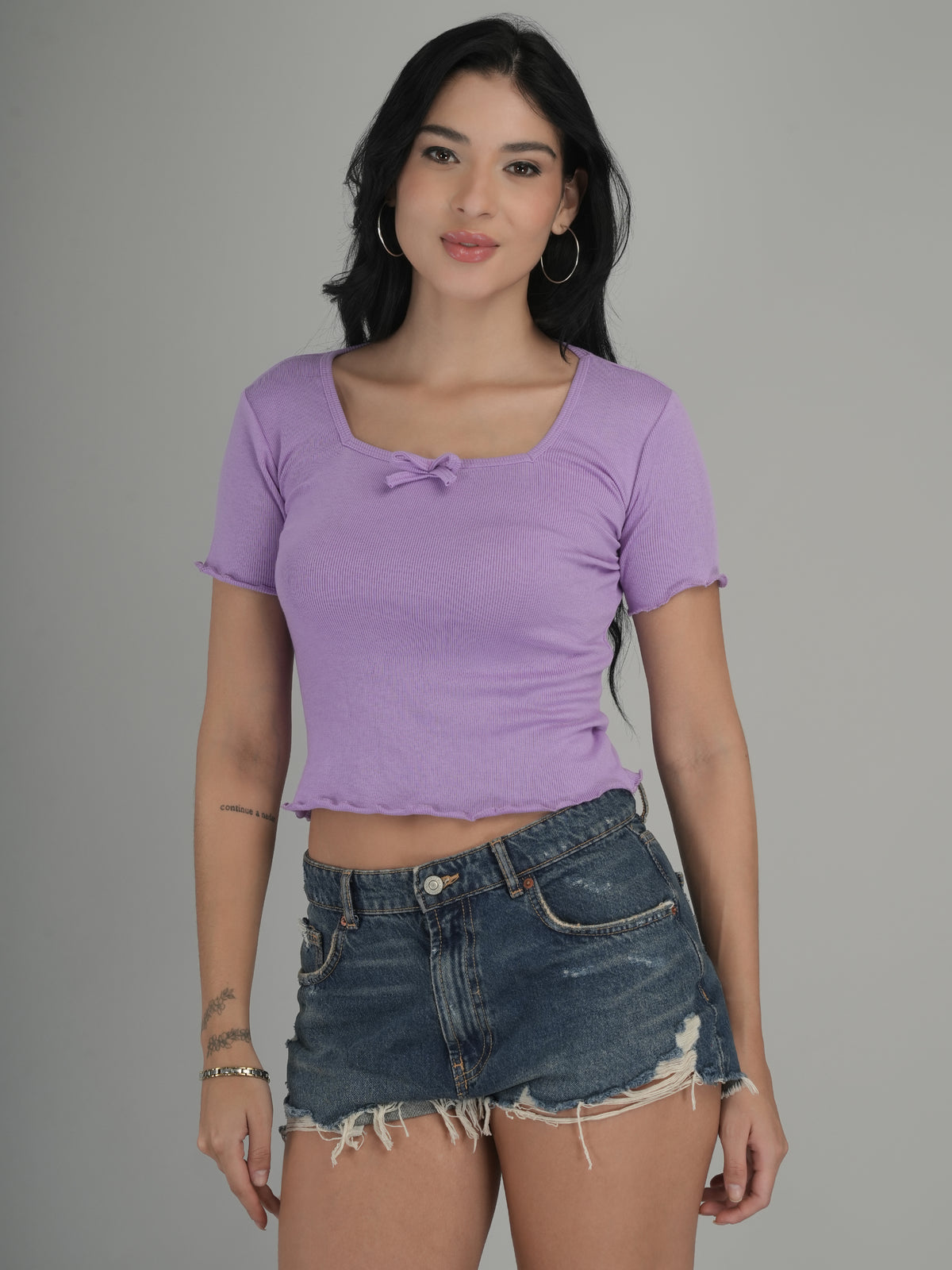Casual Chic Solid Crop Top