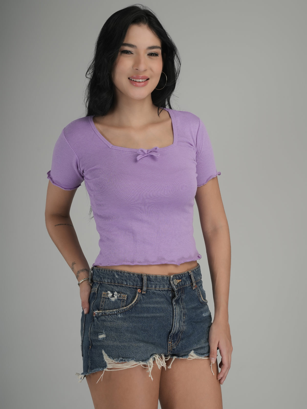 Casual Chic Solid Crop Top