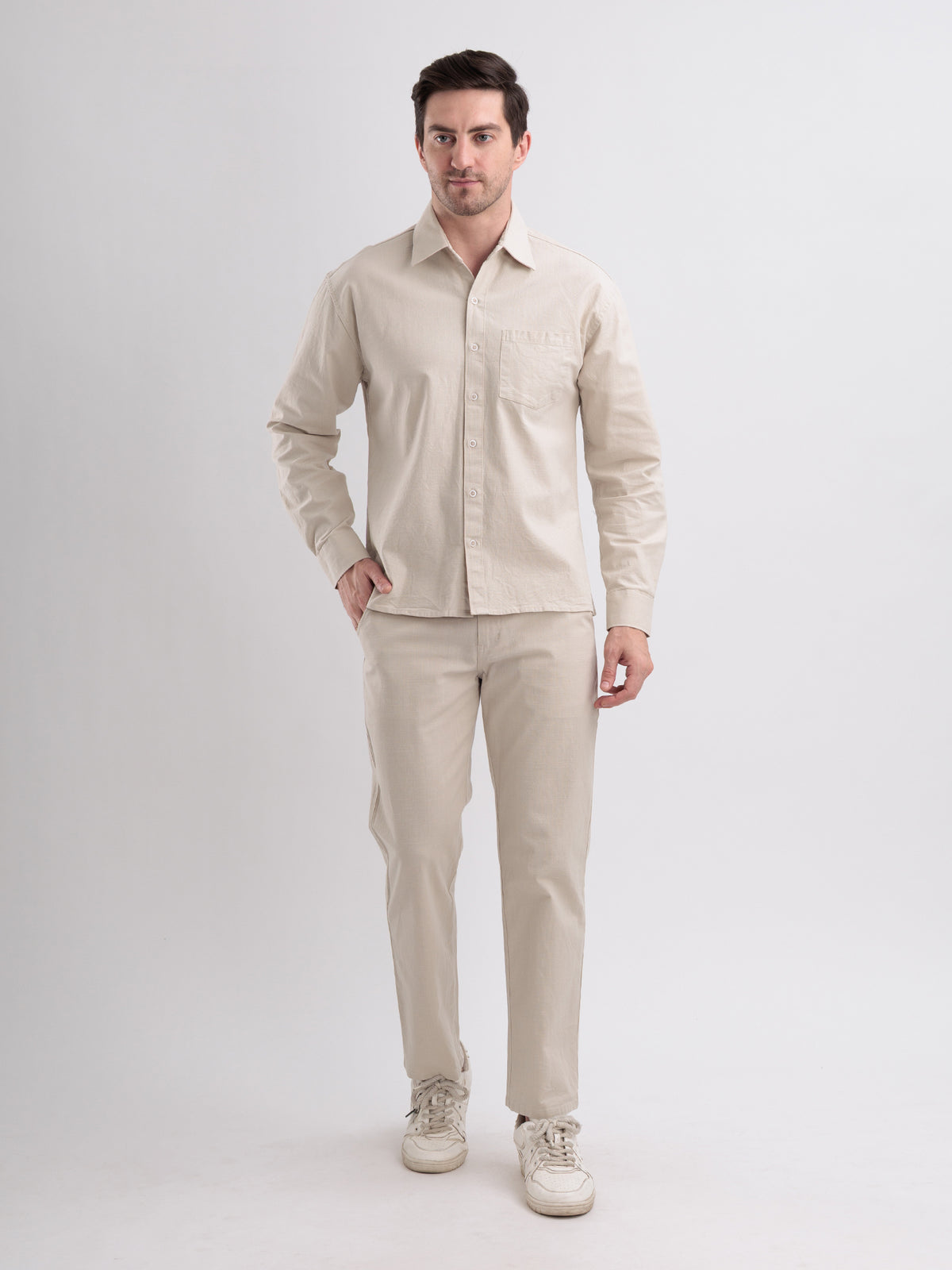 Beige Breeze Linen Co-ord Set