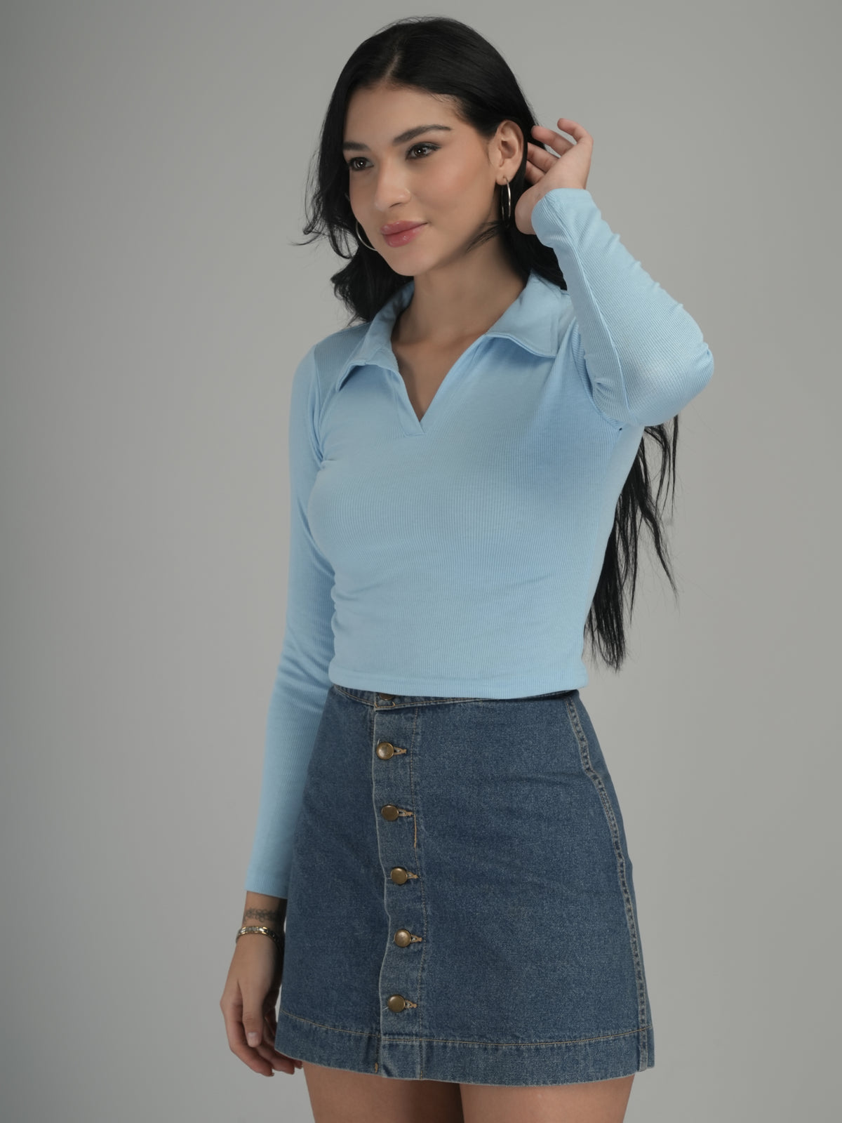 Chic Evening Solid Crop Top
